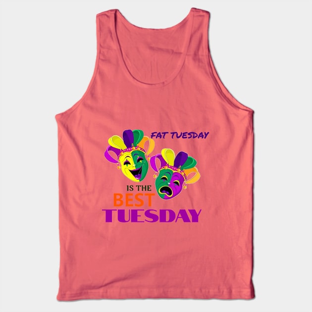 Mardi Gras Fat Tuesday Colorful Tank Top by Mony Shop